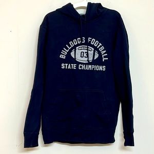 😝 Aeropostale Bulldogs Football State Championship blue vtg hoodie sweatshirt S